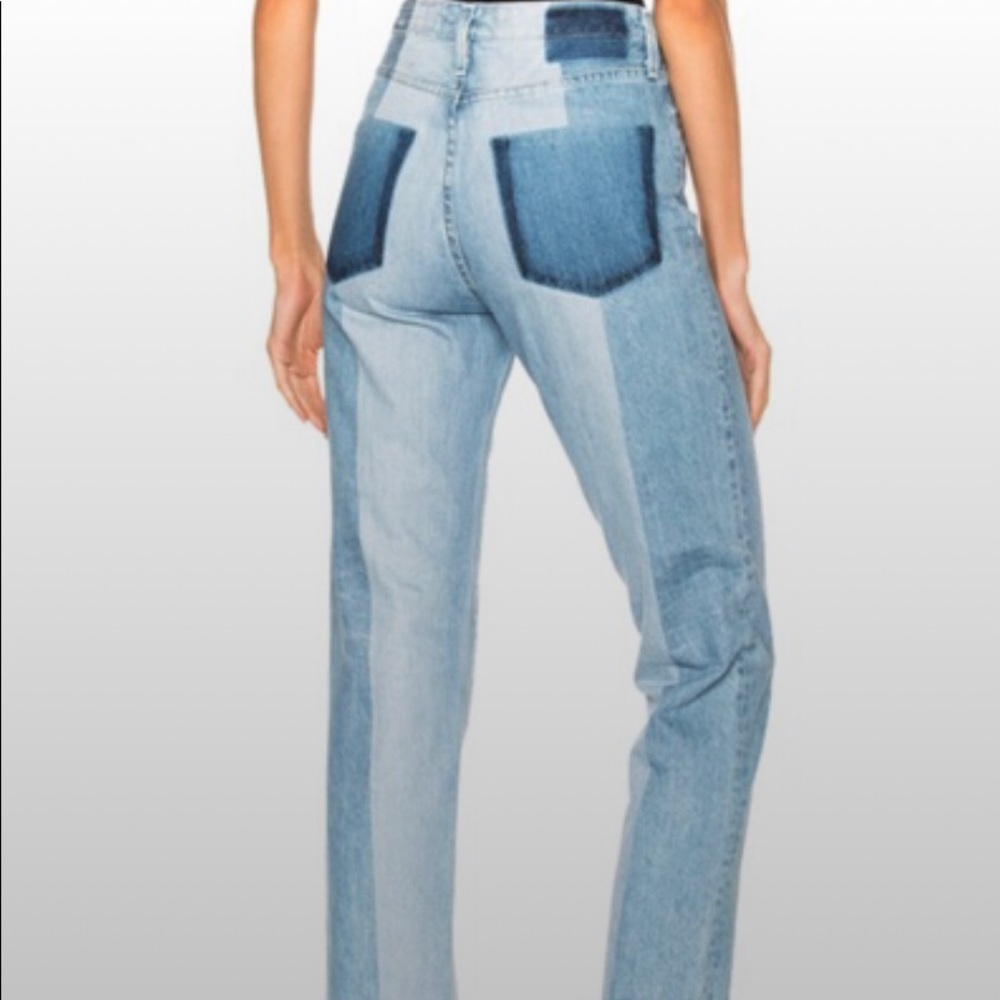 Ag Adriano Goldschmied two tone mom jeans